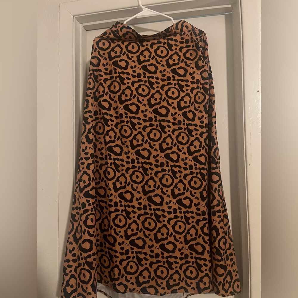 Leopard Print A-Line Skirt